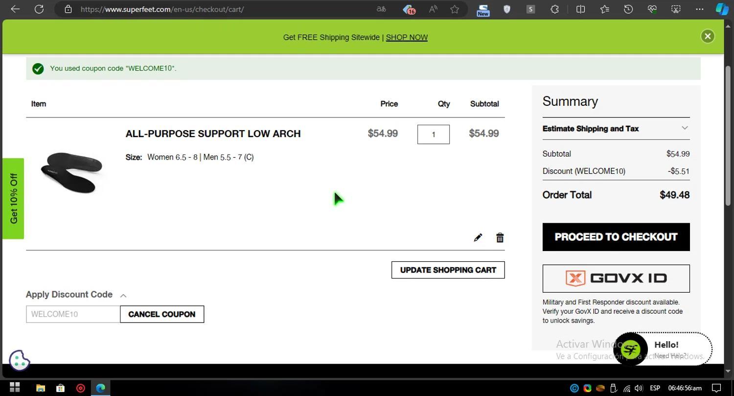 How to apply Superfeet coupon code